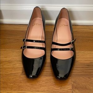 J. Crew Black Patent Mary Jane Block Heel Pump